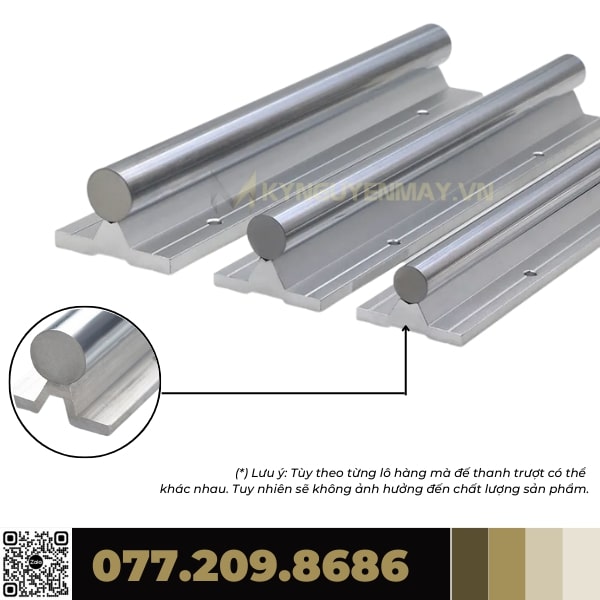 Thanh Trượt Tròn Có Đế Trục 35, 40, 50, Thanh Ray Trượt Có Đế SBR35, SBR40, SBR50, Ray Trượt Dài 1000mm