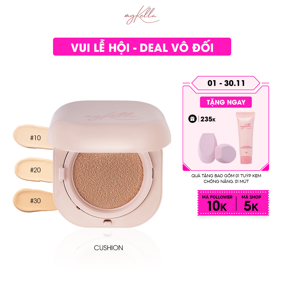 Siêu Combo 5 myKella - Phấn Nước Trang Điểm + Kem Lót