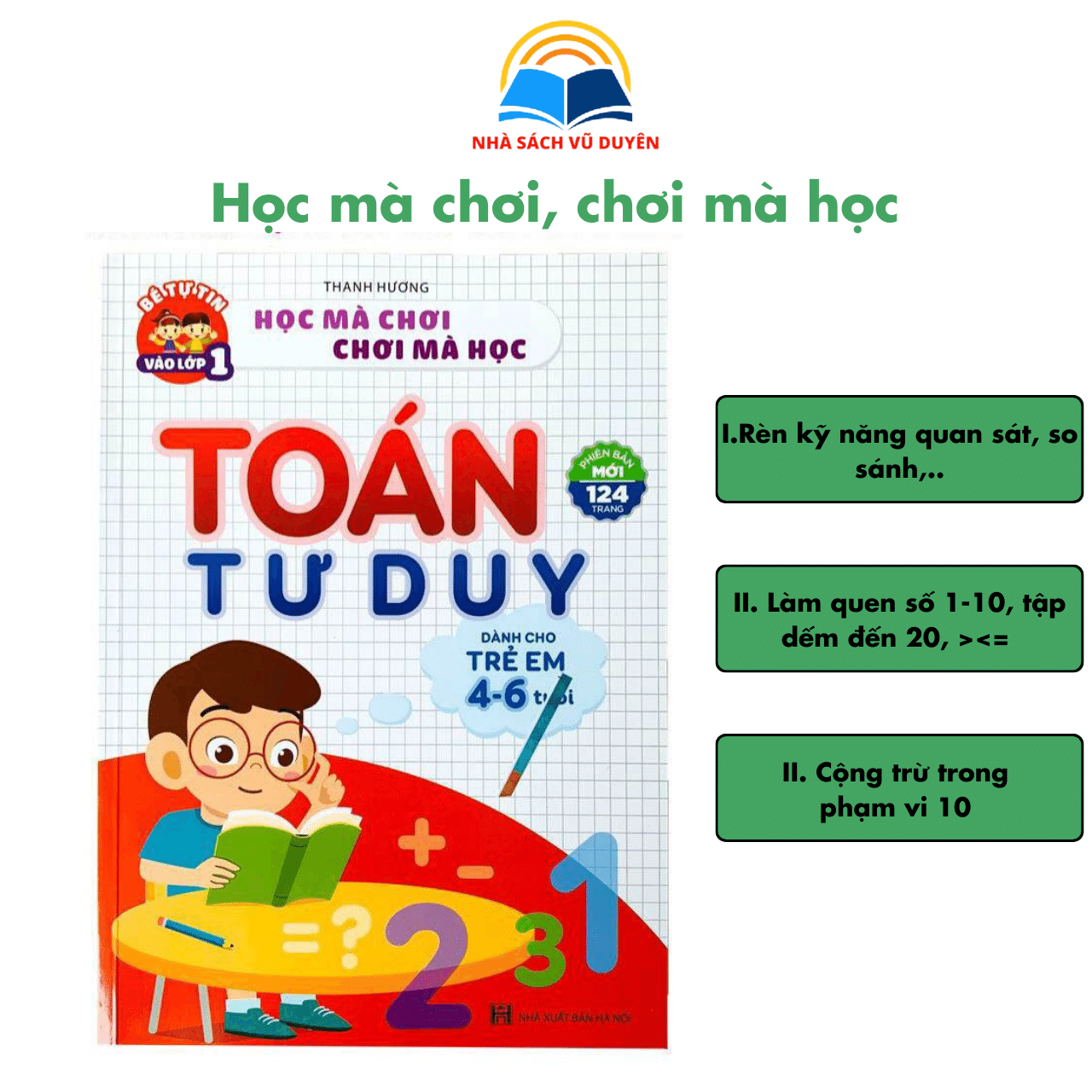 Sách Toán tư duy dành cho trẻ em 4-6 tuổi phiên bản mới 124 trang