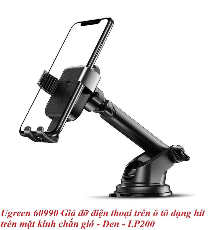 Ugreen UG60990LP200TK Màu Đen Giá đỡ điện thoại trên ô tô dạng hít trên mặt kính chắn gió - HÀNG CHÍNH HÃNG