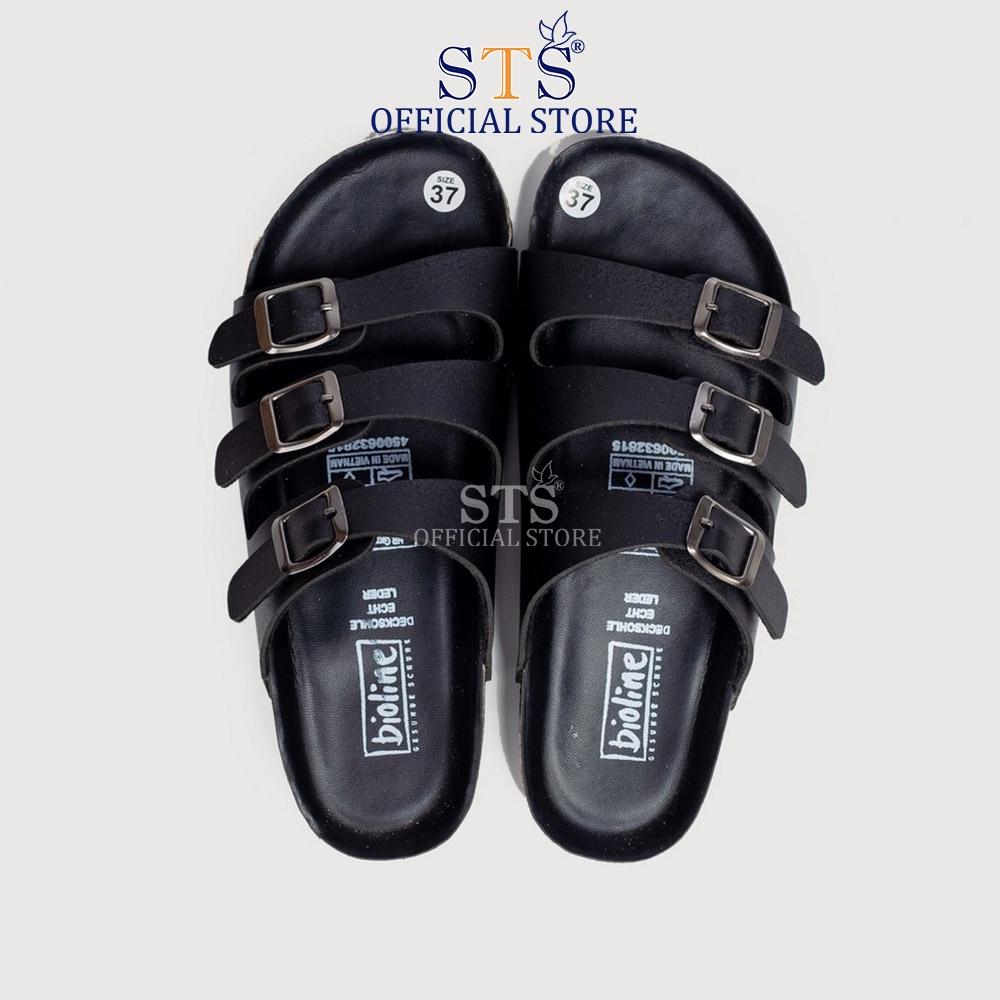 Dép Birken quai ngang đế trấu Da PU cao cấp xuất khẩu STPU09 cao cấp chống nước nhẹ đi biển đi chơi