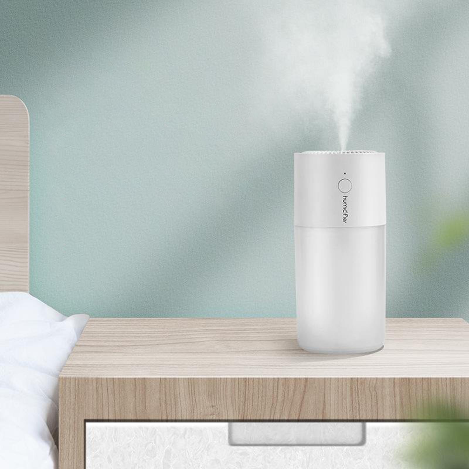 USB Humidifier, 300ml Mini Portable Humidifier, Quiet Air Humidifier with 7-Color LED Night Light, Color Changing, Suitable for Home, Baby Room, Car