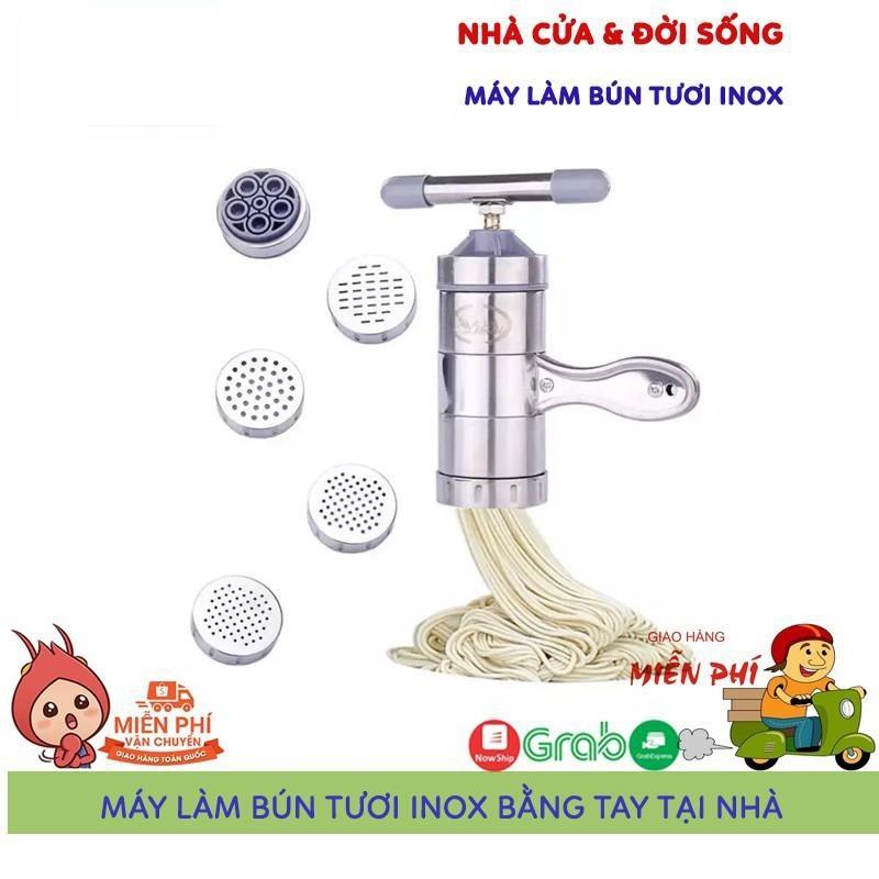 Máy Làm Bún, Mỳ Tươi Tại Nhà Bằng Inox, Tặng Kèm Bộ 5 Size Bún