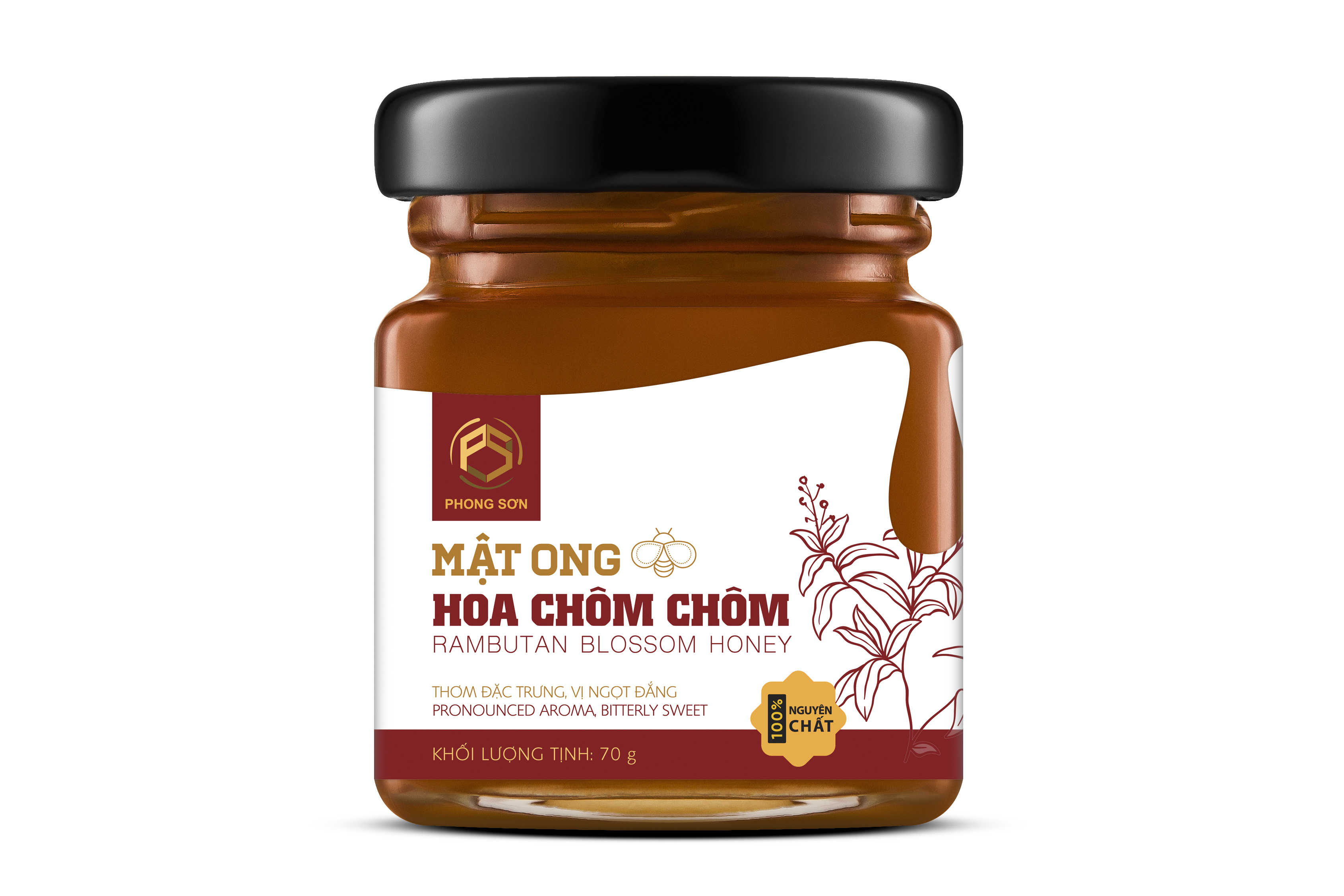Mật Ong Hoa Chôm Chôm - Tự Nhiên Tiêu Chuẩn Xuất Khẩu - 70g/280g/530g