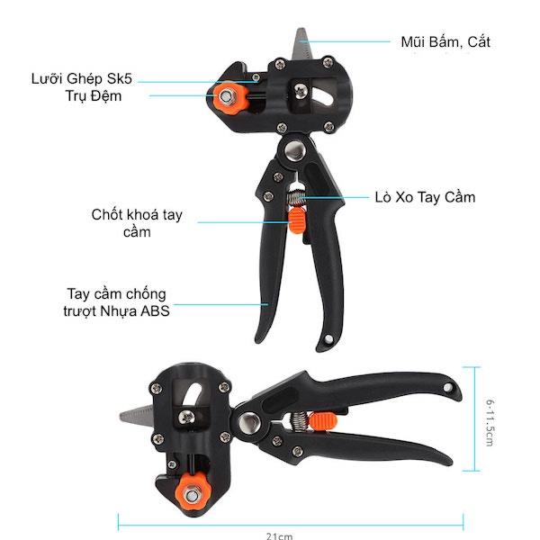 SET Bộ Kéo Ghép Cành Đa Năng Túi Dù + Cuộn Nilon Ghép Tự Hủy