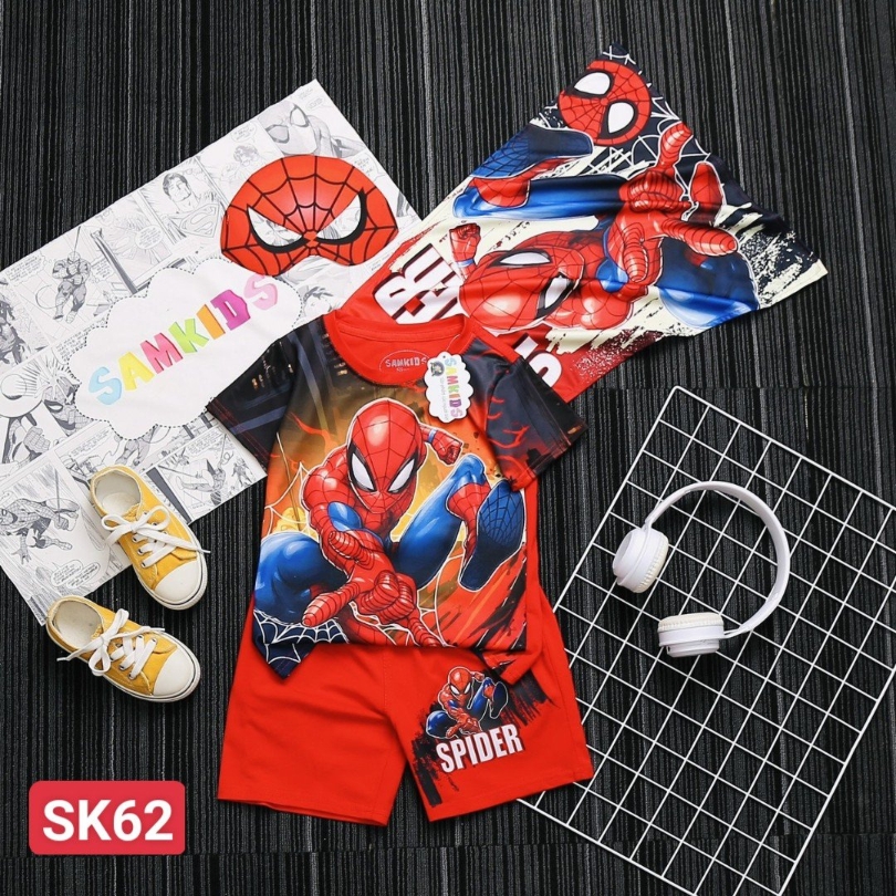 [BST] Đồ bộ siêu nhân bé trai lửng tay từ 2 tuổi đến 5 tuổi Hulk, Spiderman, Batman, Captain tặng choàng+mặt nạ BN189