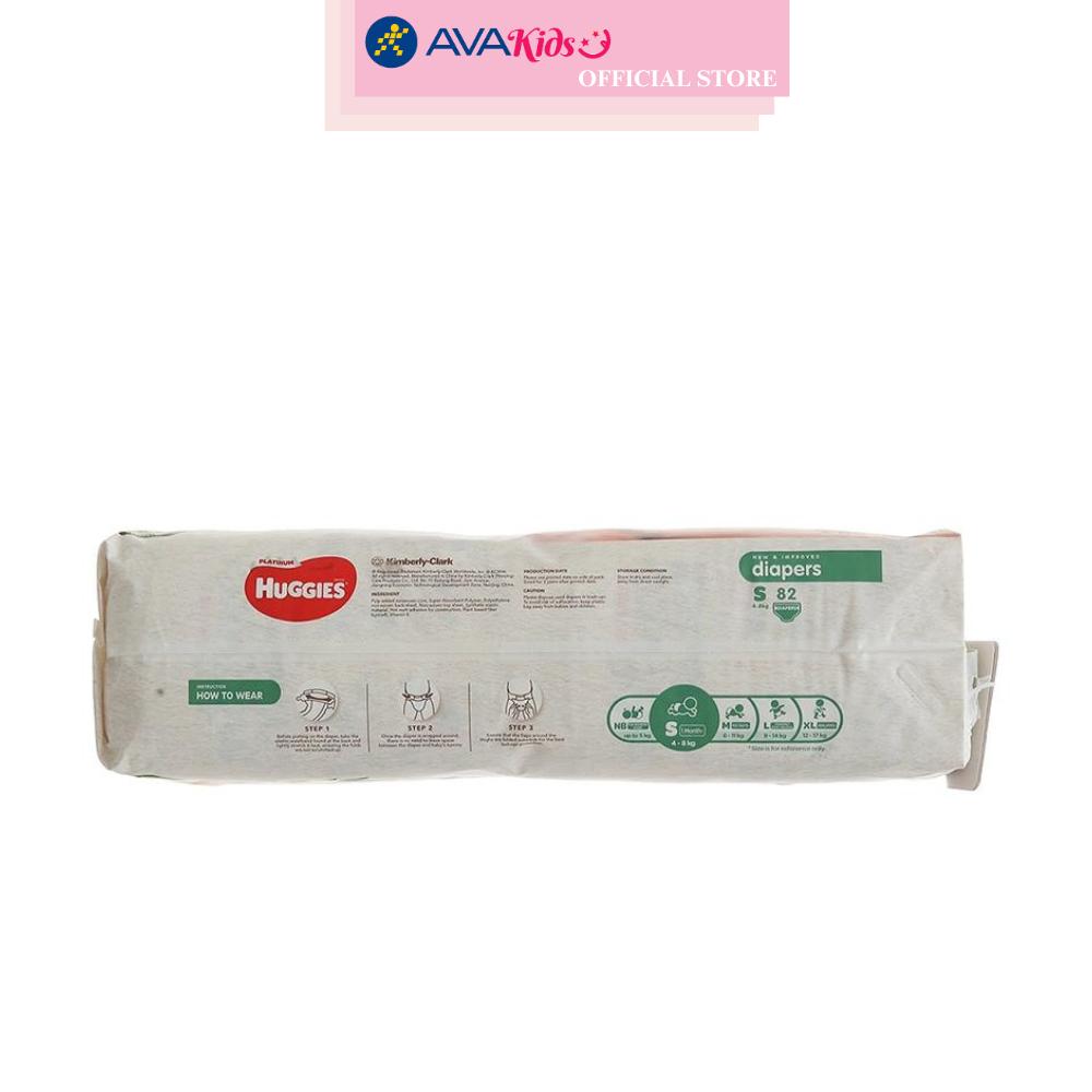 Tã dán Huggies Platinum nature made siêu cao cấp size S 82 miếng (4 - 8 kg)