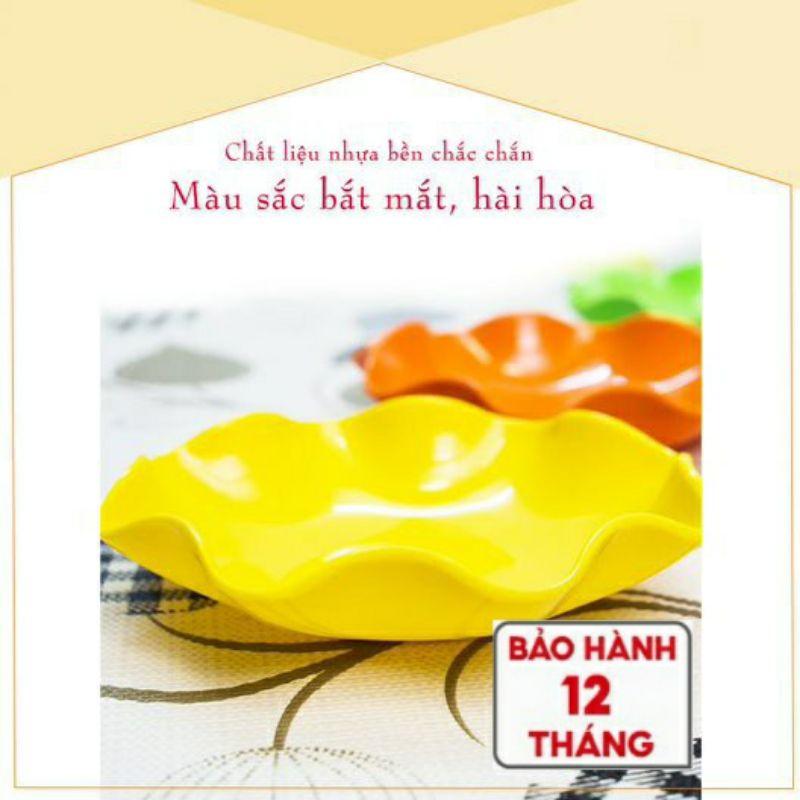Đĩa tròn hoa nhựa phíp hàng đẹp – Đĩa nhựa đựng đồ ăn tiện lợi, nhỏ gọn tiện lợi