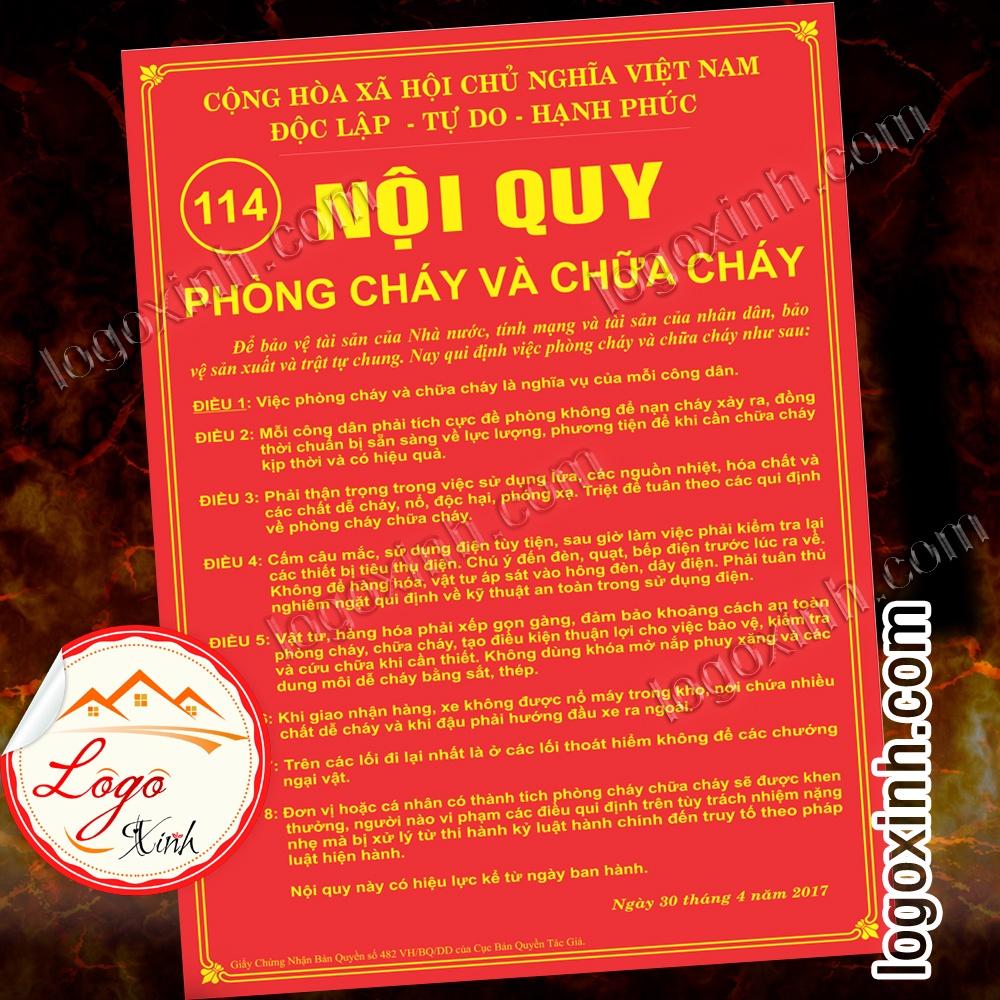 LOGO TEM STICKER BIỂN BẢNG NỘI QUY TIÊU LỆNH PHÒNG CHÁY CHỮA CHÁY PCCC - FIRE PROTECTION DÙNG CHO CÔNG TY NHÀ XƯỞNG