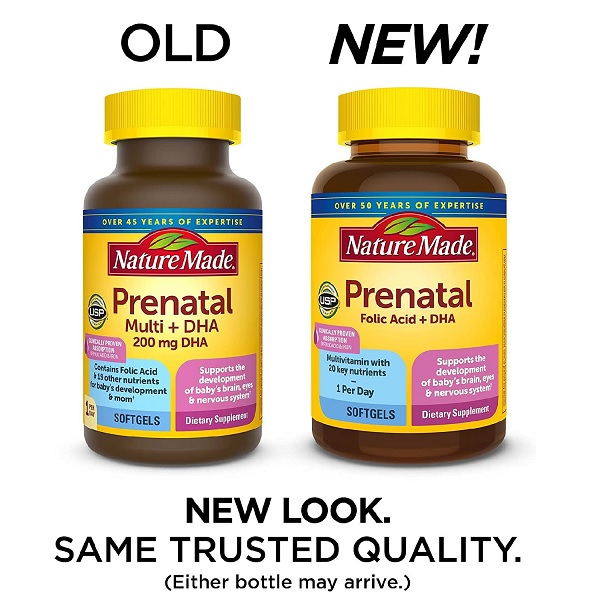 Vitamin cho bà bầu Prenatal Folic Acid+ DHA Nature Made giàu dinh dưỡng giúp mẹ khỏe, bé khỏe - Massel Official