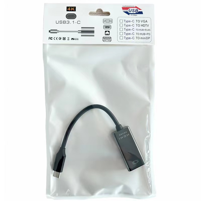 Cáp chuyển đổi USB Type C sang HDMI HD 1080i, 2K, 4K - Type-C sang HDMI cho Macbook / Máy tính / Laptop