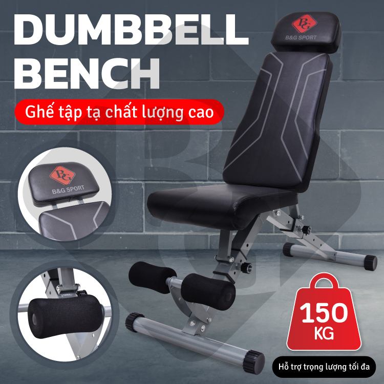 BG - Ghế tập tạ ghế tạ đa năng cao cấp DUMBBELL BENCH điều chỉnh độ dốc theo tiêu chuẩn phòng Gym tại nhà