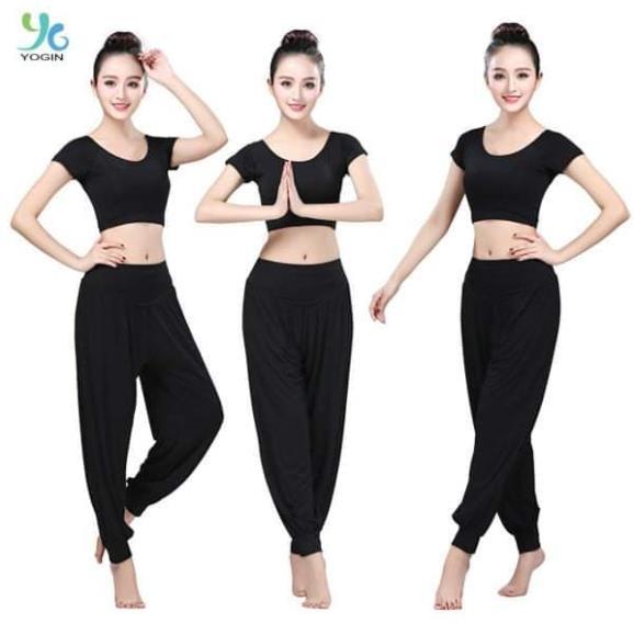 Đồ tập yoga nữ, set đồ tập Alibaba chất vải co giãn thấm hút tặng kèm mút