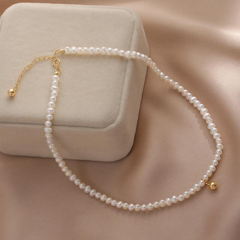 Vòng Cổ Hạt Nhỏ Size 4-5ly, Dây Chuyền Ngọc Trai Nước Ngọt Tự Nhiên Sang Trọng Trẻ Trung - Trường Thịnh Ngọc Trai