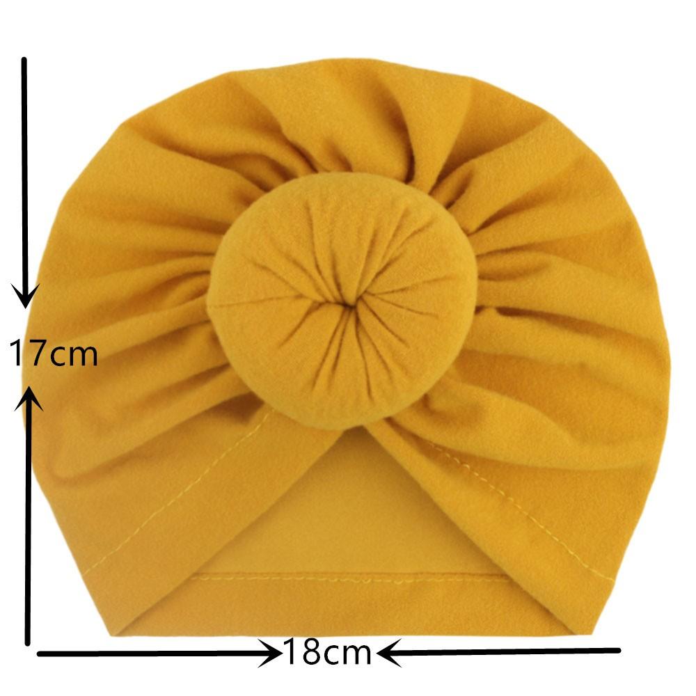 Mũ turban chất liệu cotton cục tròn đáng yêu cho bé(0-12 tháng)