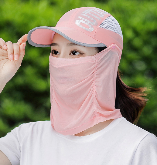 Mũ lưỡi trai kèm khẩu trang chống nắng chống tia UV tuyệt đối, nón khẩu trang chống nắng kèm khẩu trang rời