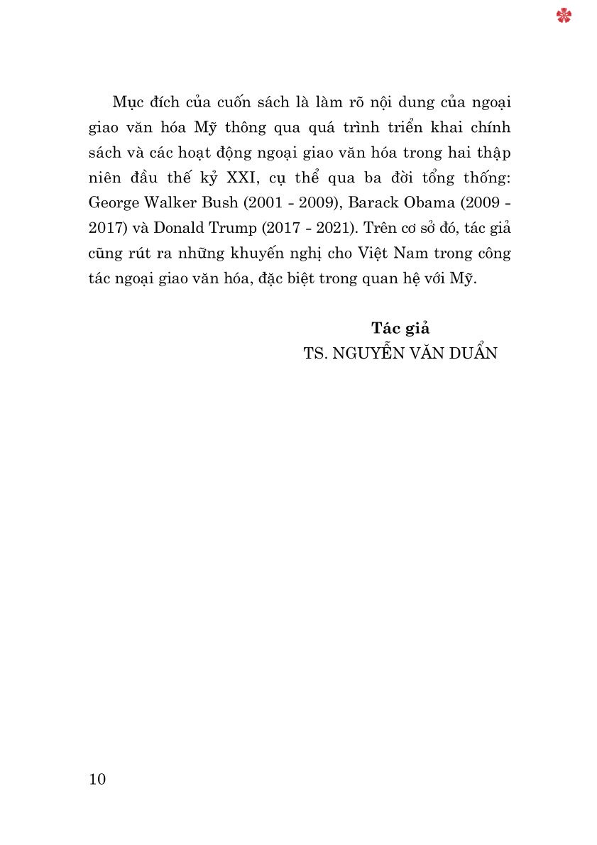 Ngoại giao văn hóa Mỹ trong hai thập niên đầu thế kỷ XXI - bản in 2024