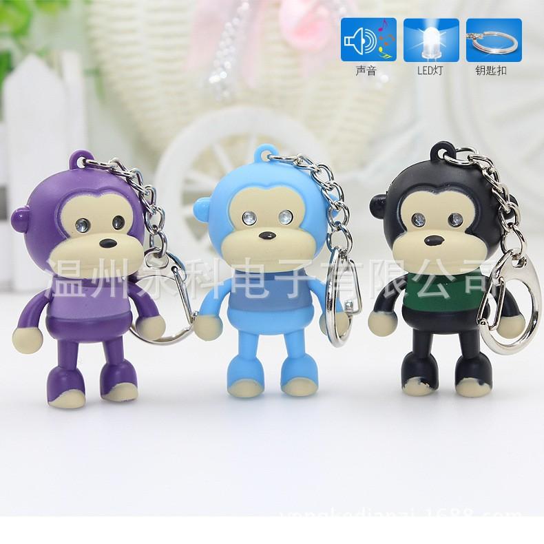 Móc khóa chú khỉ con phát sáng bằng pin mã WQY20 E4289