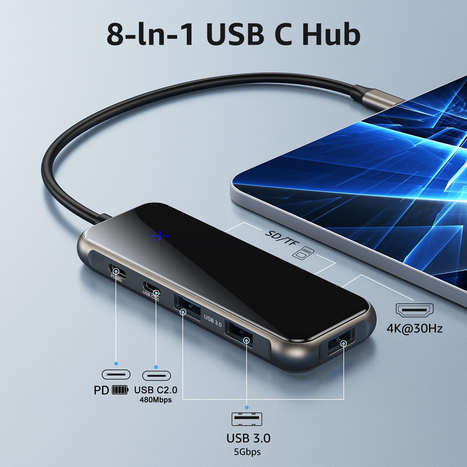 USB C Hub Docking Station USB C Multiport Adapter for Computer Mouse Laptops