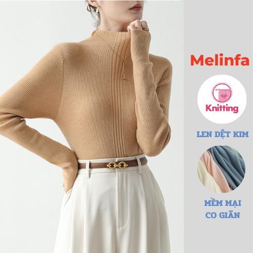 Áo len nữ cổ 3 phân len dệt kim  mềm mịn co giãn mã, áo len cao cổ dài tay mặc mùa thu đông mã VAA0487