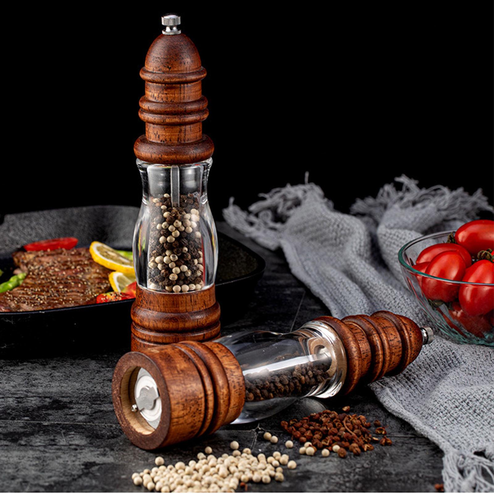 Wood Salt and Pepper Grinder Set Manual Pepper Shaker Sea Salt Sesame Spice