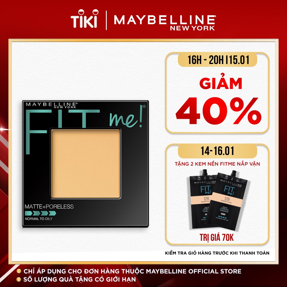 Phấn Phủ Mịn Nhẹ Kiềm Dầu Fit Me Matte Poreless Powder Maybelline New York 8.5g