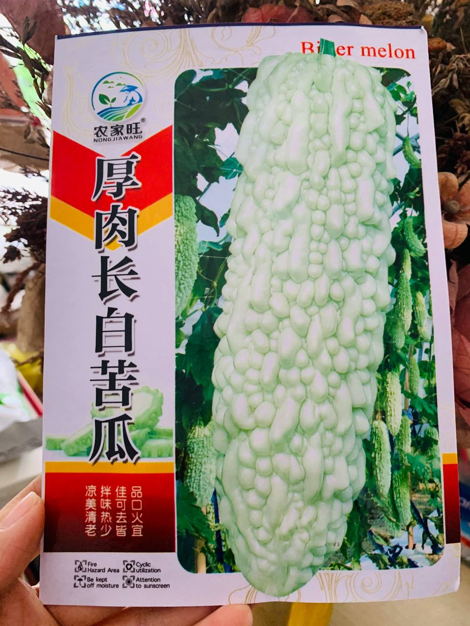 Hạt giống Khổ qua trắng khổng lồ, trái nặng khoảng 0,5-0,7kg/trái, giống dễ trồng năng suất cao
