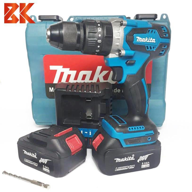 Bộ máy khoan pin makita 36V có búa khoan tường - pin khủng 10 cell - không chổi than - tặng ngay mũi khoan - có bảo hanh