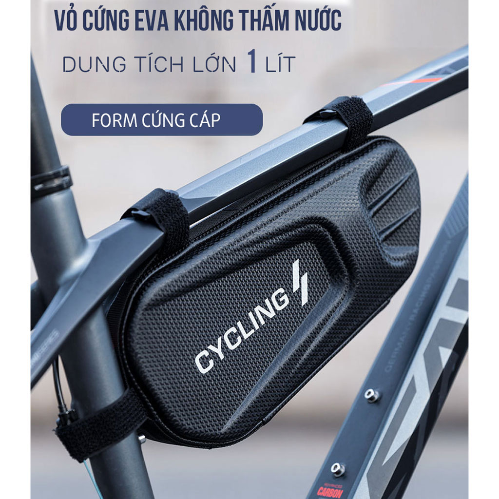 Túi Treo Xe Đạp Form Cứng Dài Chất Liệu EVA 1 Lít Chống Thấm Nước Chứa Vật Dụng Cá Nhân Đạp Xe Cycling MaiLee