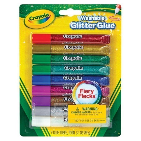 Bộ keo dán ánh nhũ 9 màu (tẩy rửa được) CRAYOLA 693527