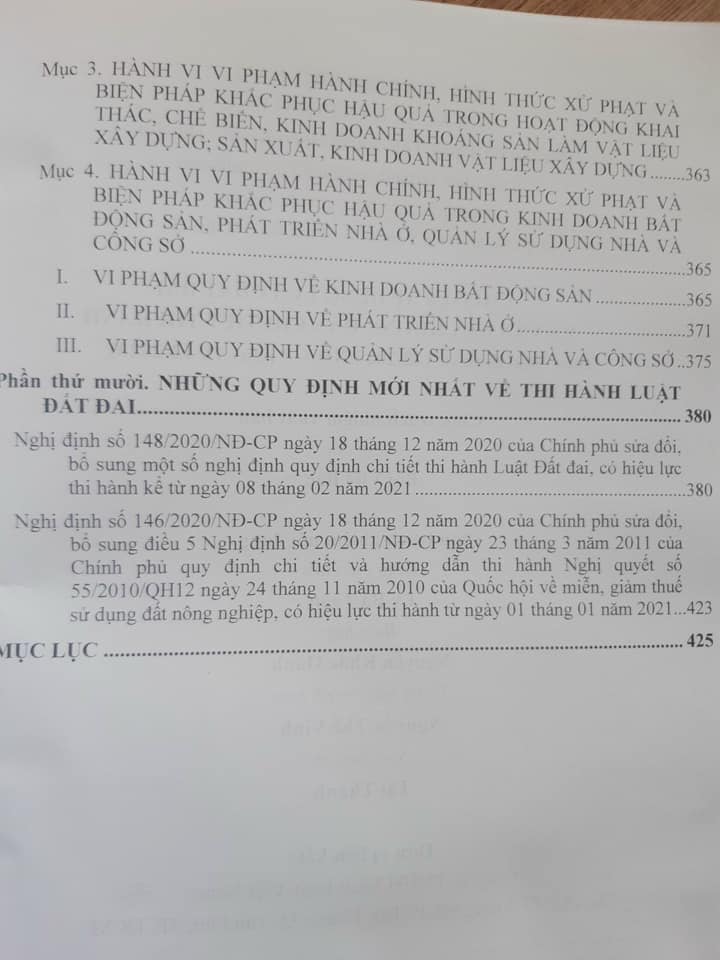 Chỉ Dẫn Áp Dụng Luật Đất Đai Và Văn Bản Hướng Dẫn Chi Tiết Thi Hành (Theo Nghị định số 148/2020/NĐ-CP ngày 18/12/2020)