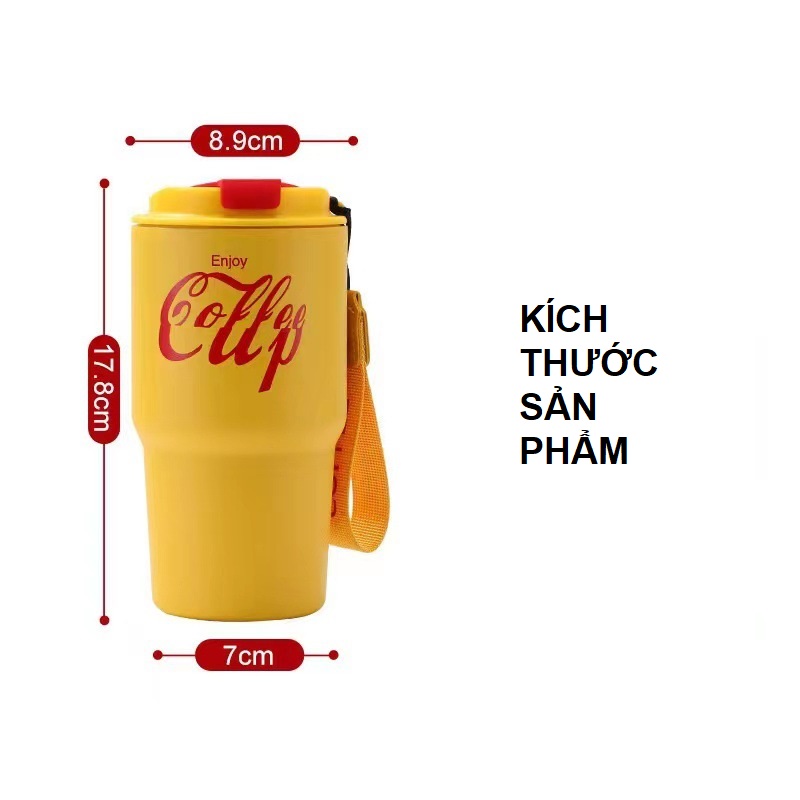 Ly giữ nhiệt có ống hút dung tích 600ml chất liệu thép không gỉ inox 304 thích hợp làm cốc đựng nước giữ nhiệt 6-8 tiếng