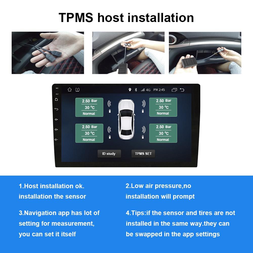 Hệ thống cảm biến áp suất bánh xe bên trong USB TPMS cho xe hơi