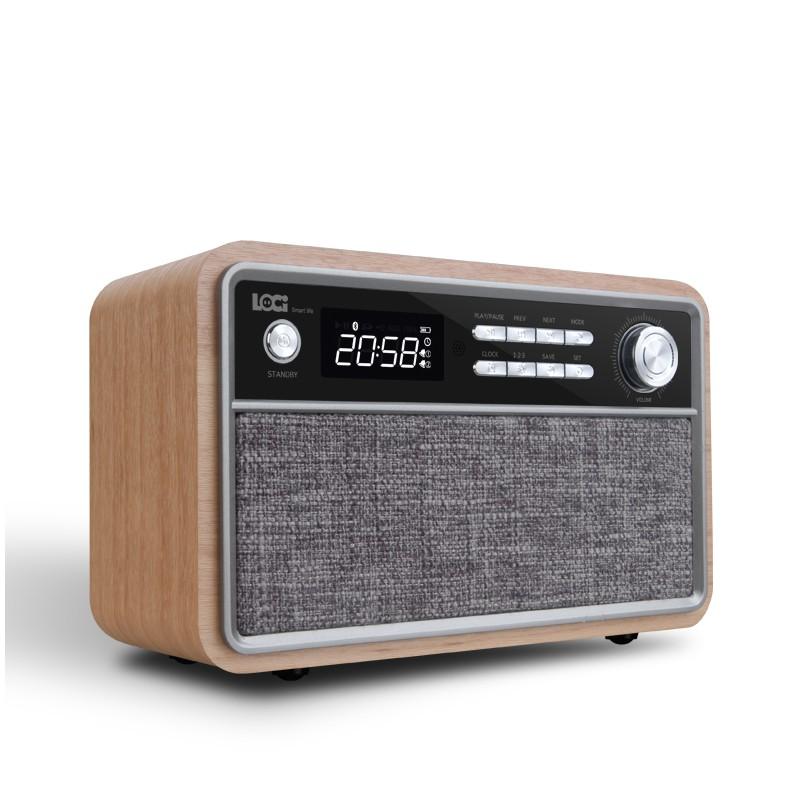 ĐÀI RADIO FM BÁO THỨC , BLUETOOTH , USB VỎ GỖ CỔ ĐIỂN LOCI D29 hàng nhập khẩu