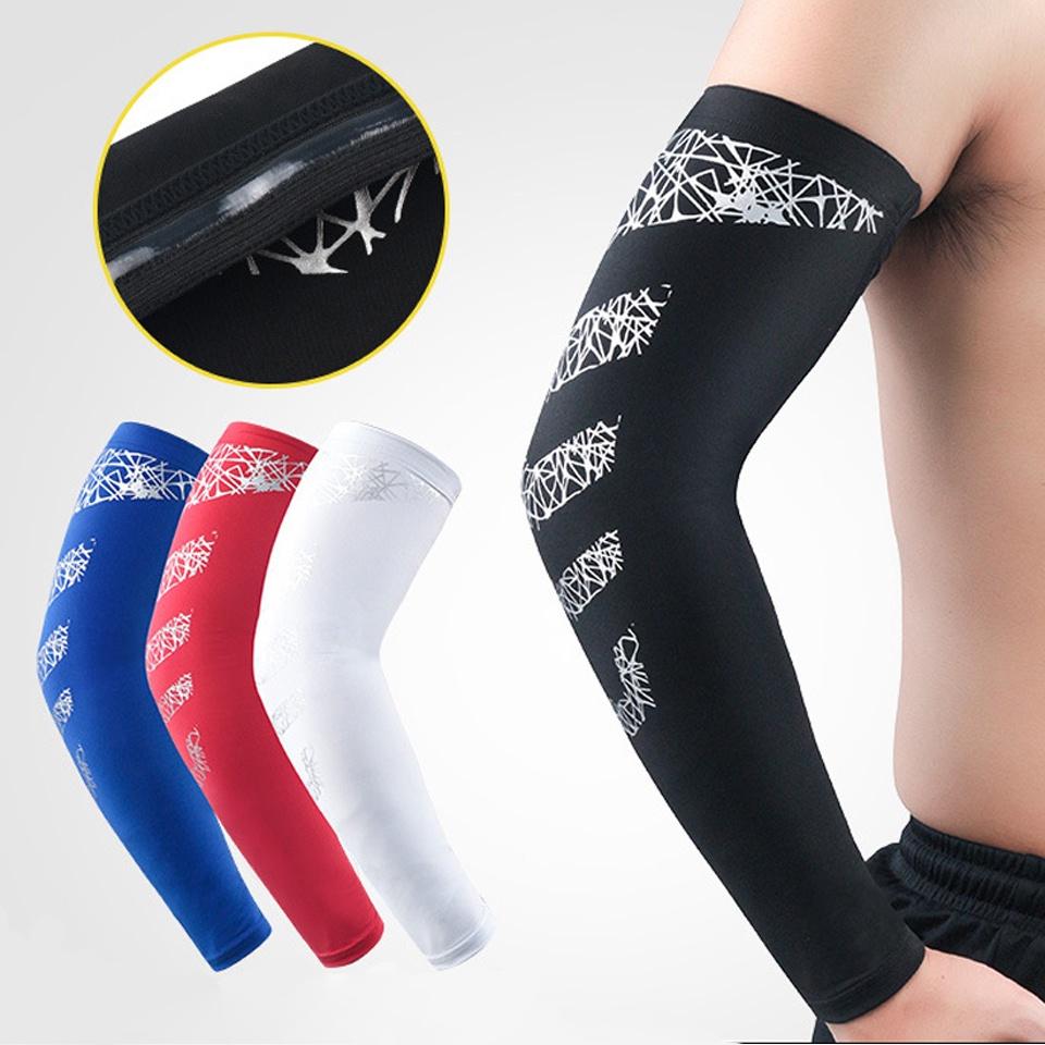 Găng cánh tay co giãn chống nắng nén khuỷu tay thích hợp chơi thể thao chạy xe đạp xe máy