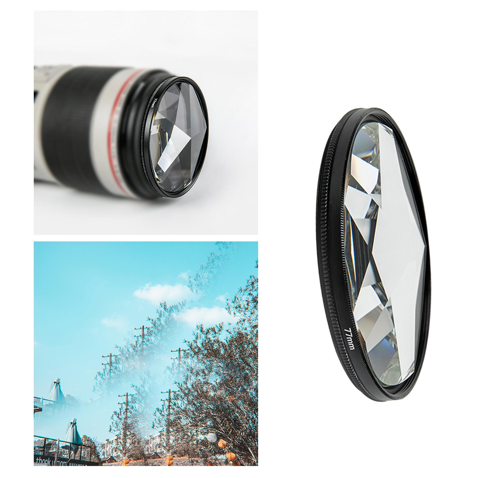 77mm Handheld Round Pentacle Kaleidoscope Glass Prism Camera Glass Filter