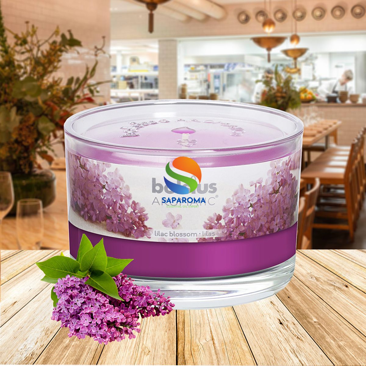 Ly nến thơm tinh dầu Bolsius Lilac Blossom 155g QT024875 - hoa tử đinh hương, nến trang trí, thơm phòng, thư giãn, Hỗ trợ khử mùi