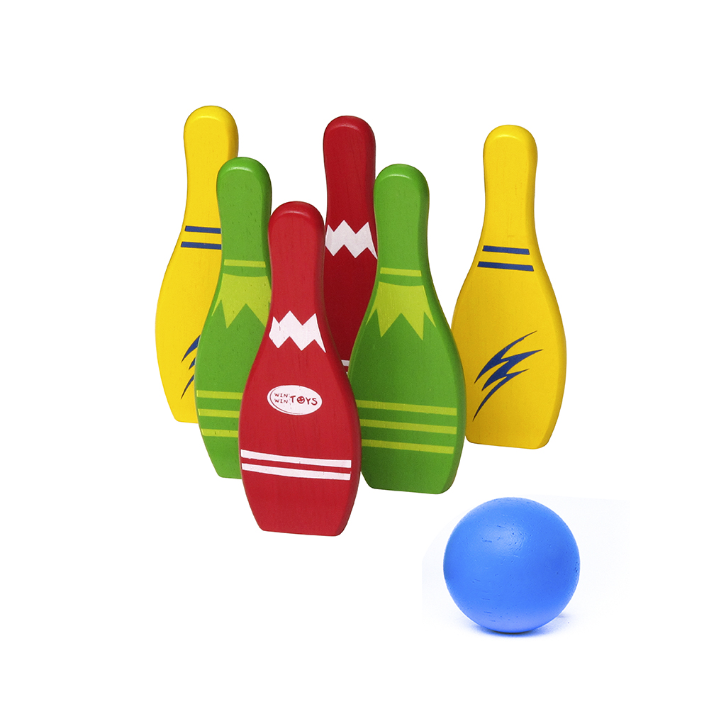 Trò chơi bowling bằng gỗ cho bé - Ném bóng nhiều màu - Đồ Chơi An Toàn