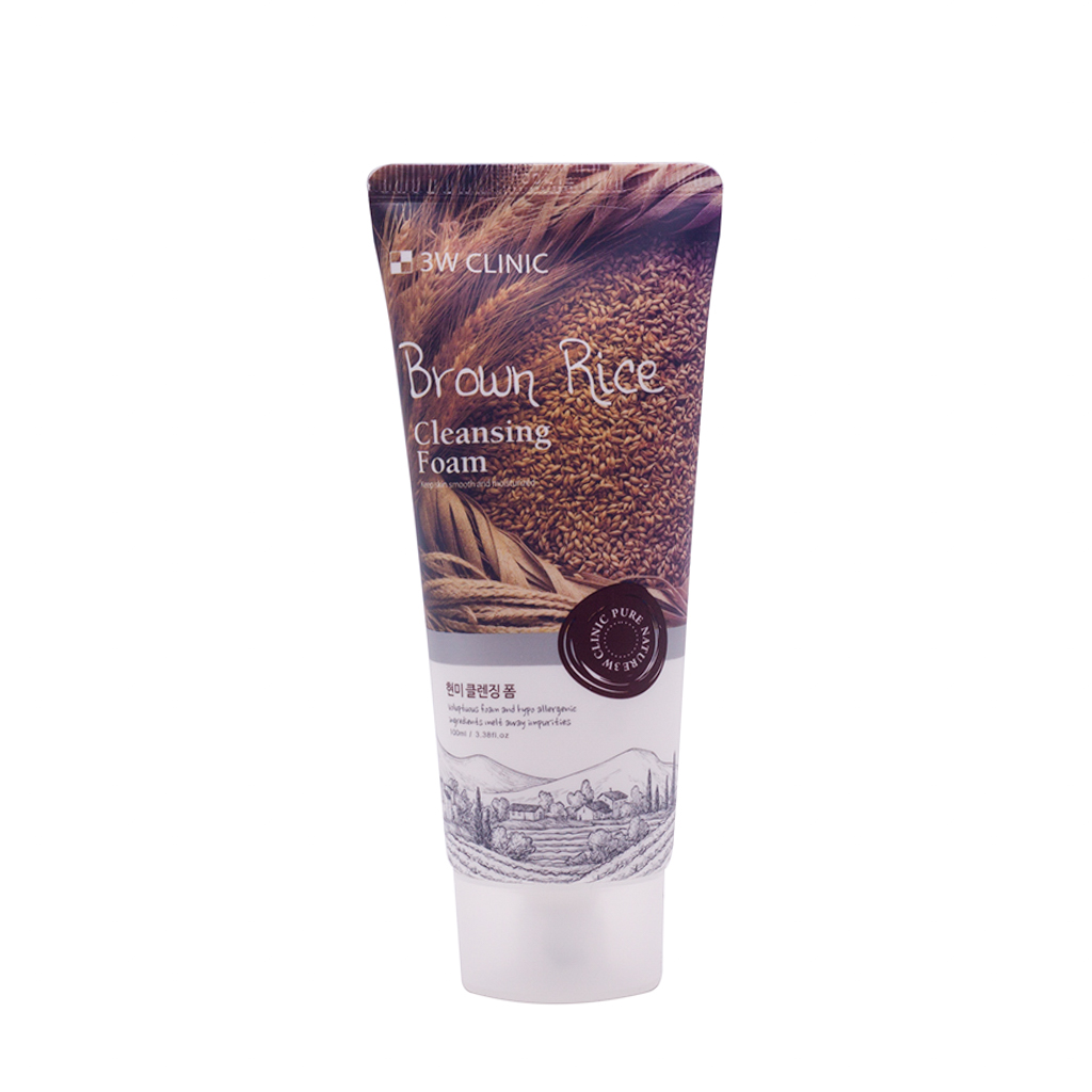 Sữa rửa mặt chiết xuất từ gạo Hàn Quốc cao cấp cho da nhạy cảm 3W Clinic Brown Rice Foam Cleansing  – Hàng chính hãng