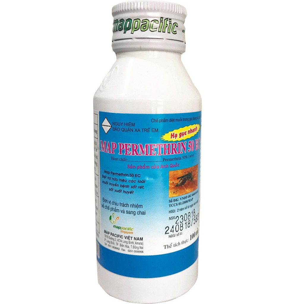 Diệt muỗi y tế Map Permethrin 55EC chai 100ml - diệt muỗi kiến gián, côn trùng nhập khẩu