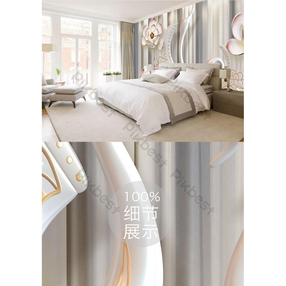 Tranh dán tường Tranh 3d dán tường phòng khách phòng ngủ hiện đại Hoa Hồng Thiên Nga