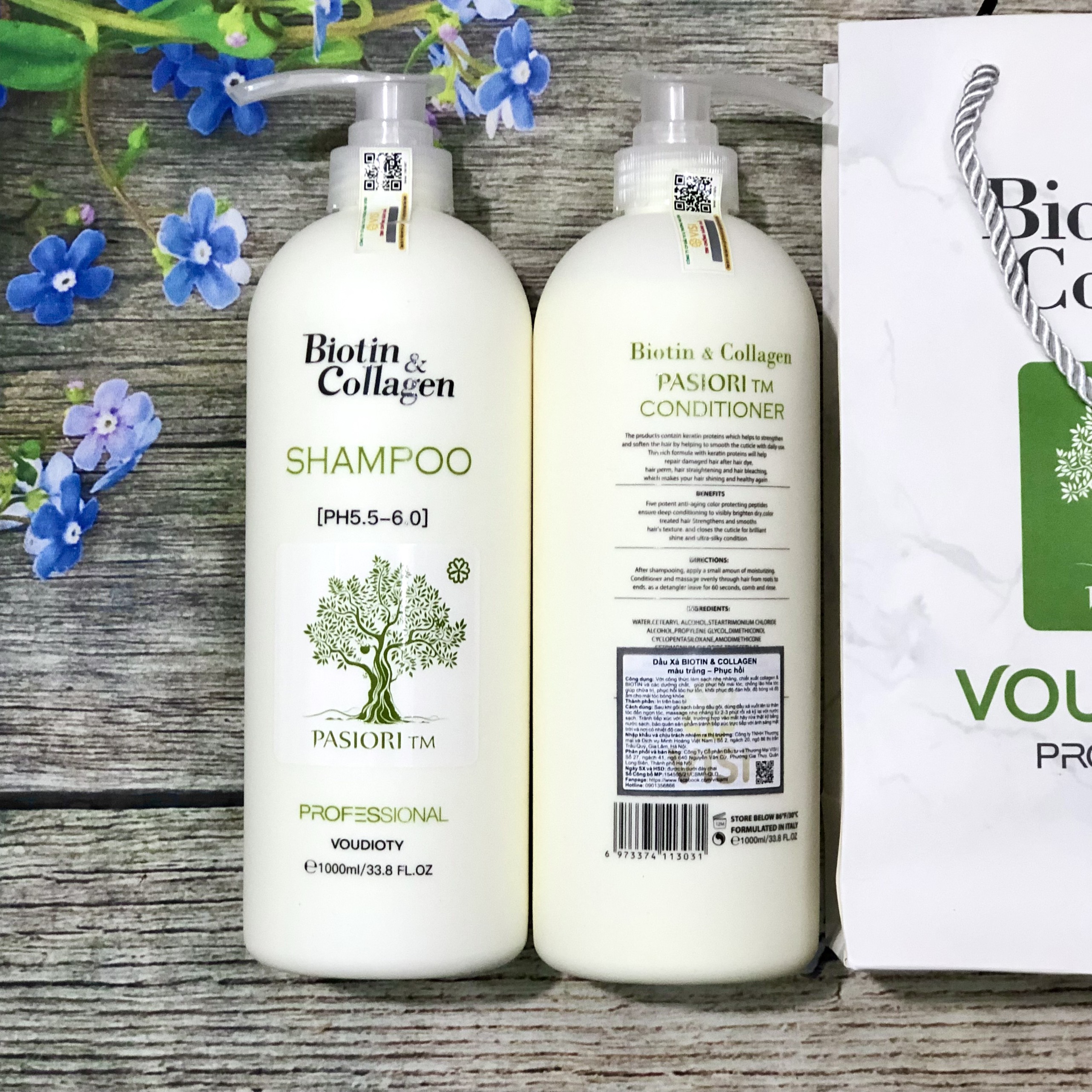 DẦU XẢ PASIORI TM COLLAGEN & BIOTIN TRẮNG PHỤC HỒI, MỀM MƯỢT 1000ML