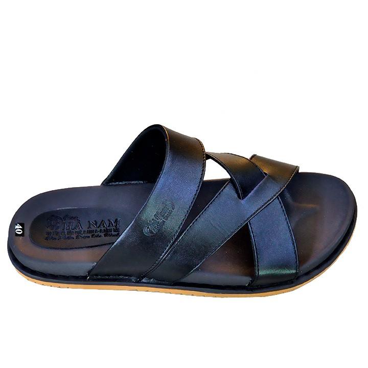 Dép Nam Quai Ngang HÀ NAM Da Bò Thật Cao Cấp DN2026