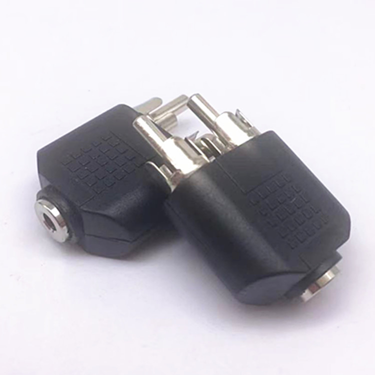 Đầu cắm, Jack chuyển đổi âm thanh 2 Jack AV hoa sen nam (2 RCA male) sang 3.5mm nữ (3.5mm female)