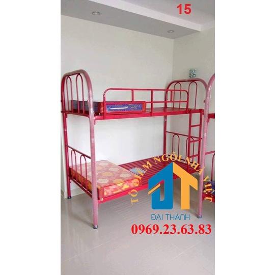 Giường sắt 2 tầng ngang 1m dài 2m bảo hành 1 năm