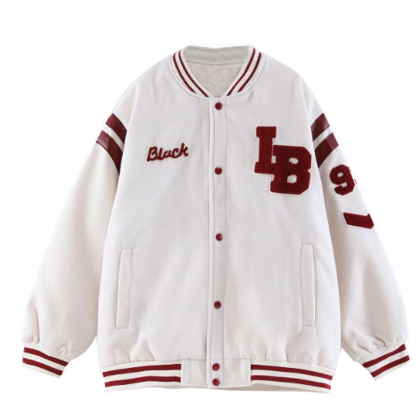 Áo Varsity Jacket LB 93 - Chất nỉ dày bao đẹp, hình thêu sắc nét dưới 65 Kg - áo bomber siêu xinh, siêu cute cho chị em