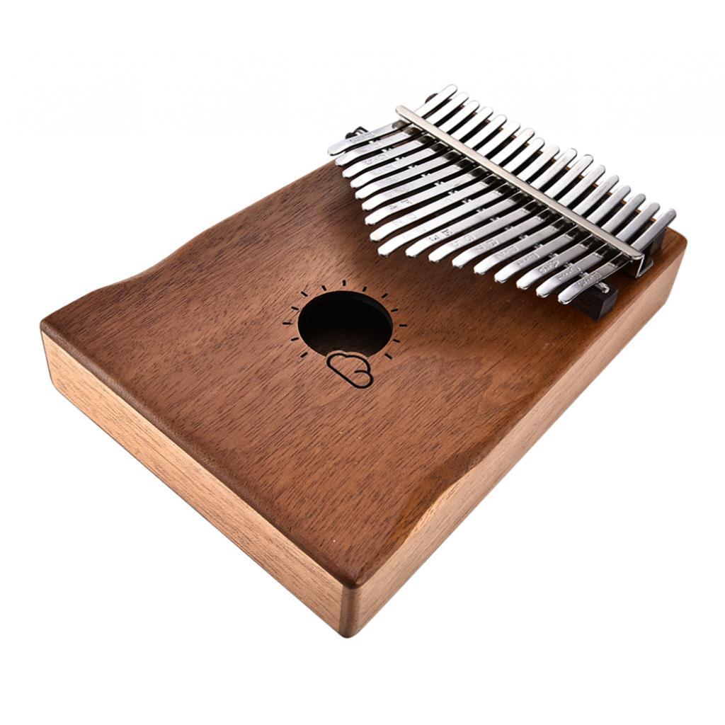 17 Keys Kalimba Thumb Piano Finger Instrument for Kids Musical Toy Brown