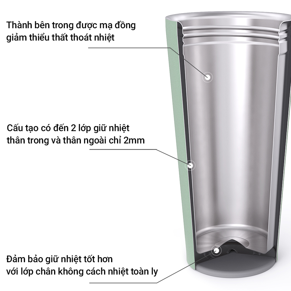 Ly giữ nhiệt Lock&Lock 550ml LHC3249 xanh mint - Combo độc quyền gồm ly nước, ống hút cọ rửa, đồ vệ sinh, túi - JoyMall