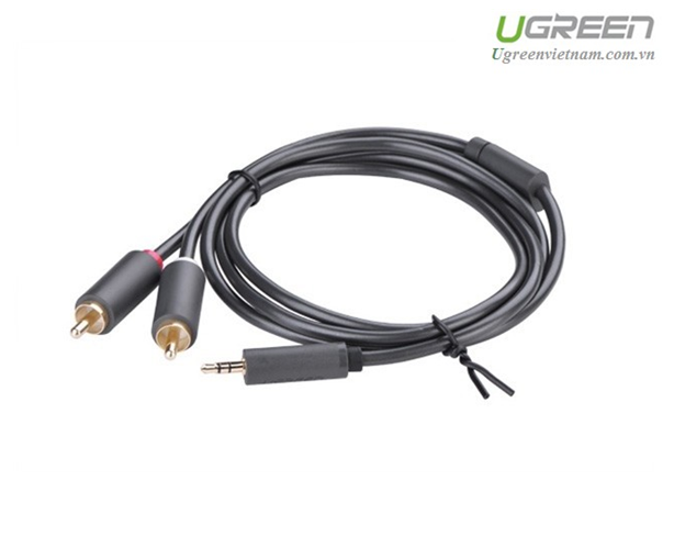 Cáp chuyển Audio 3.5mm ra RCA (hoa sen) dài 10m Ugreen 10514 - Hàng chính hãng