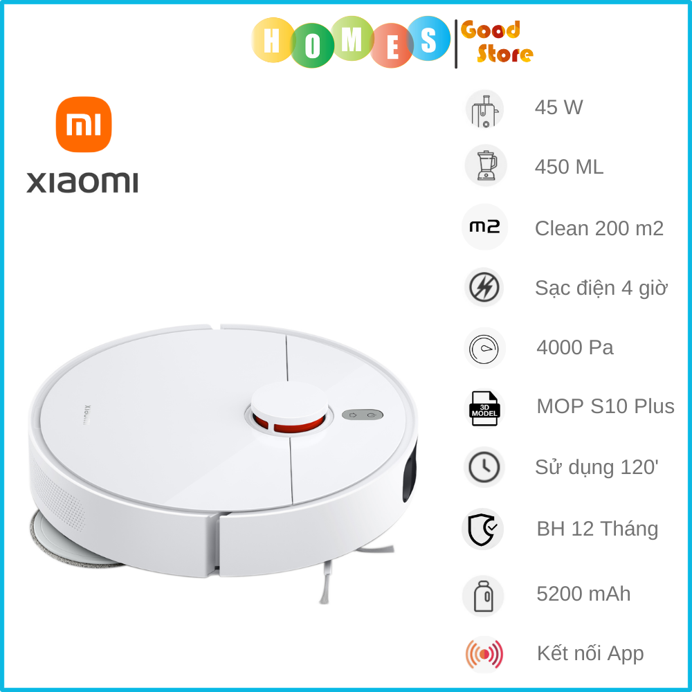 Robot Hút Bụi Lau Nhà Xiaomi X20+ (C102CN) Giặt Sấy Giẻ Tự Động Lực Hút 6000 Pa -Nhập Nội Địa